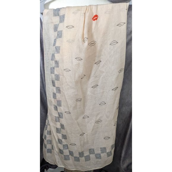 Rag & Bone Checkerboard Lip Print Shawl/Scarf - Picture 12 of 12